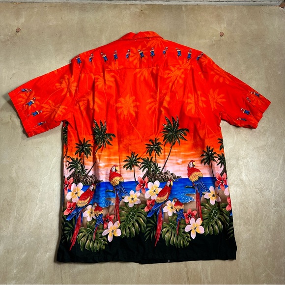 Vintage Pacific Legend Apparel Hawaii USA Size XL Parrot Sunset Button Up Shirt - Picture 2 of 5